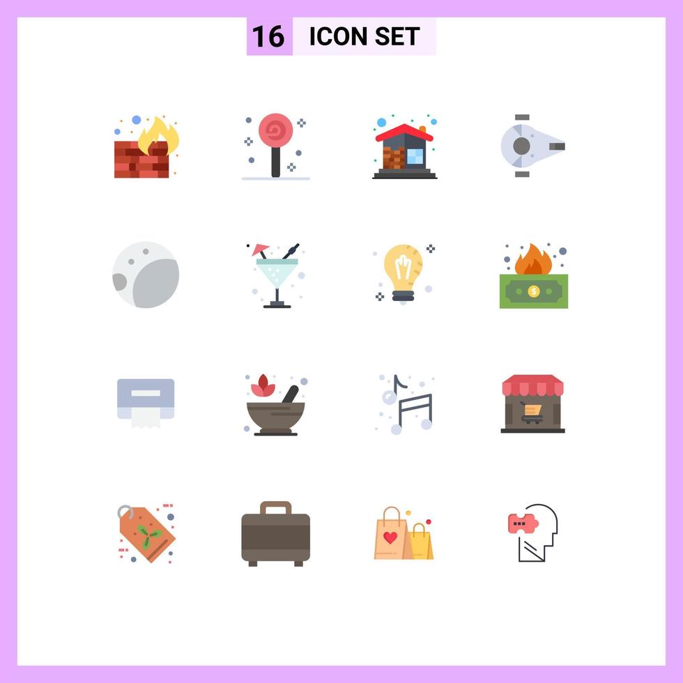 Stock Vector Icon Pack of 16 Line Signs and Symbols for spacecraft interceptor brick wall fighter wall Editable Pack of Creative Vector Design Elements