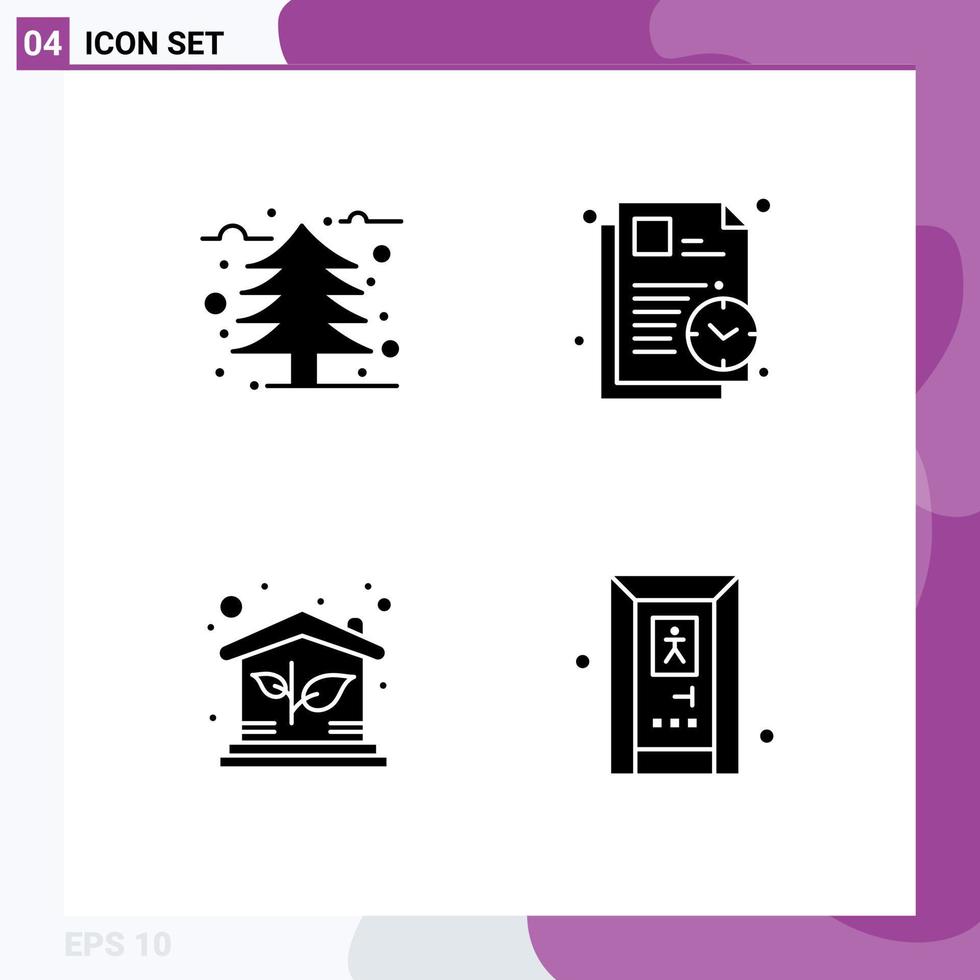 4 Solid Glyph concept for Websites Mobile and Apps autumn house cold study property Editable Vector Design Elements