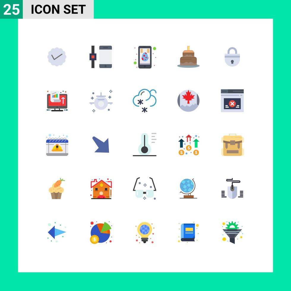 25 Universal Flat Colors Set for Web and Mobile Applications secure countrey cell day indian Editable Vector Design Elements