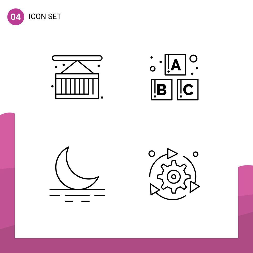 Universal Icon Symbols Group of 4 Modern Filledline Flat Colors of box weather city life blocks arrow Editable Vector Design Elements