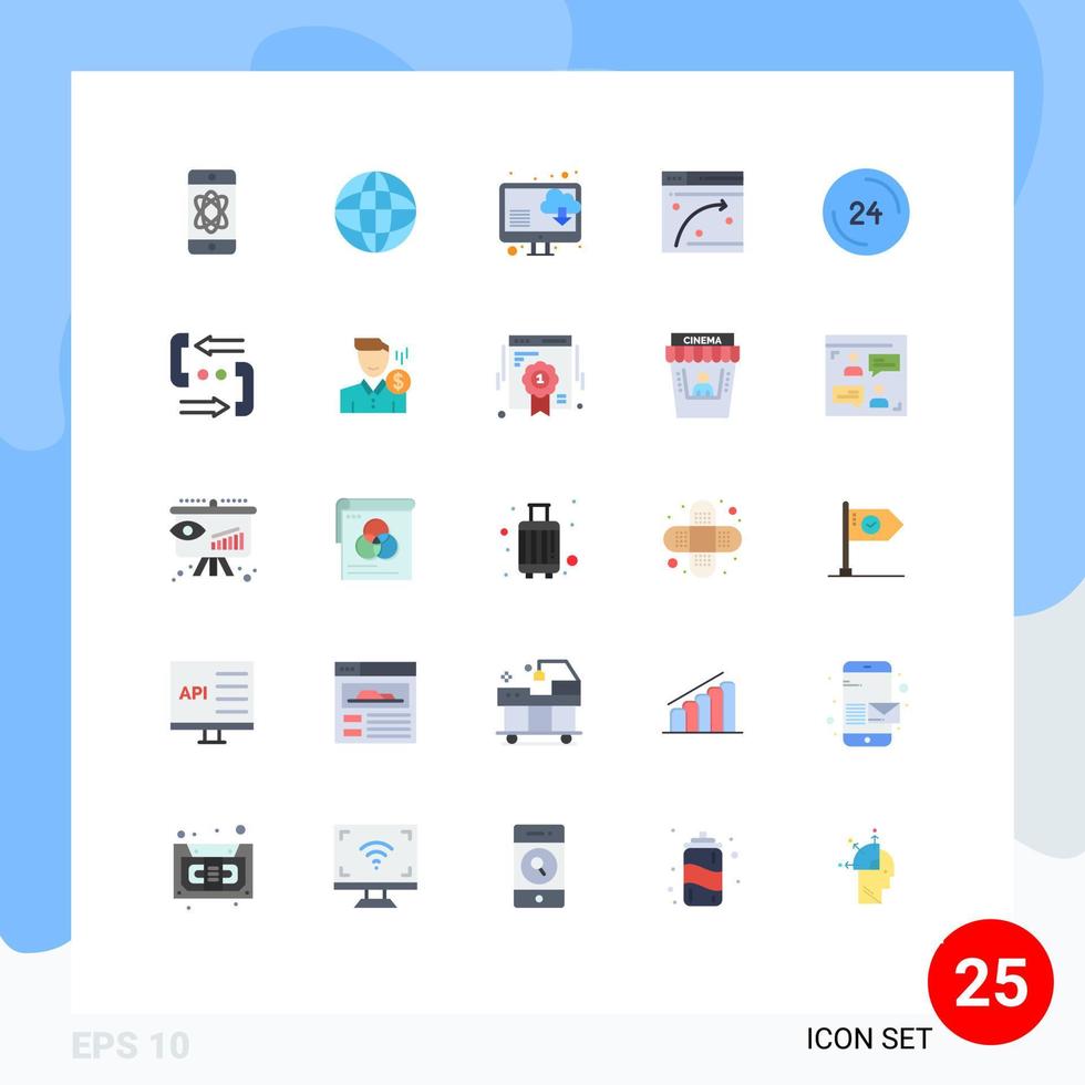Modern Set of 25 Flat Colors and symbols such as contact call computer anytime window Editable Vector Design Elements