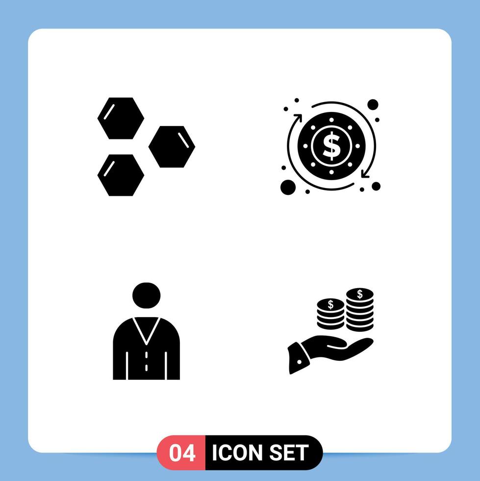 Pictogram Set of Simple Solid Glyphs of cells human shape business people Editable Vector Design Elements