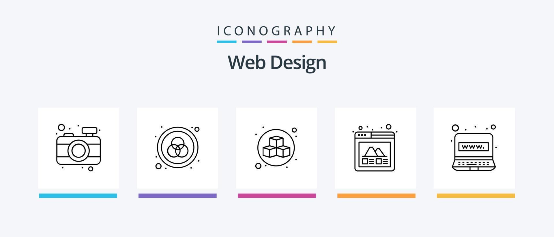 Web Design Line 5 Icon Pack Including electronic. layer. computer. graphic. creative. Creative Icons Design vector