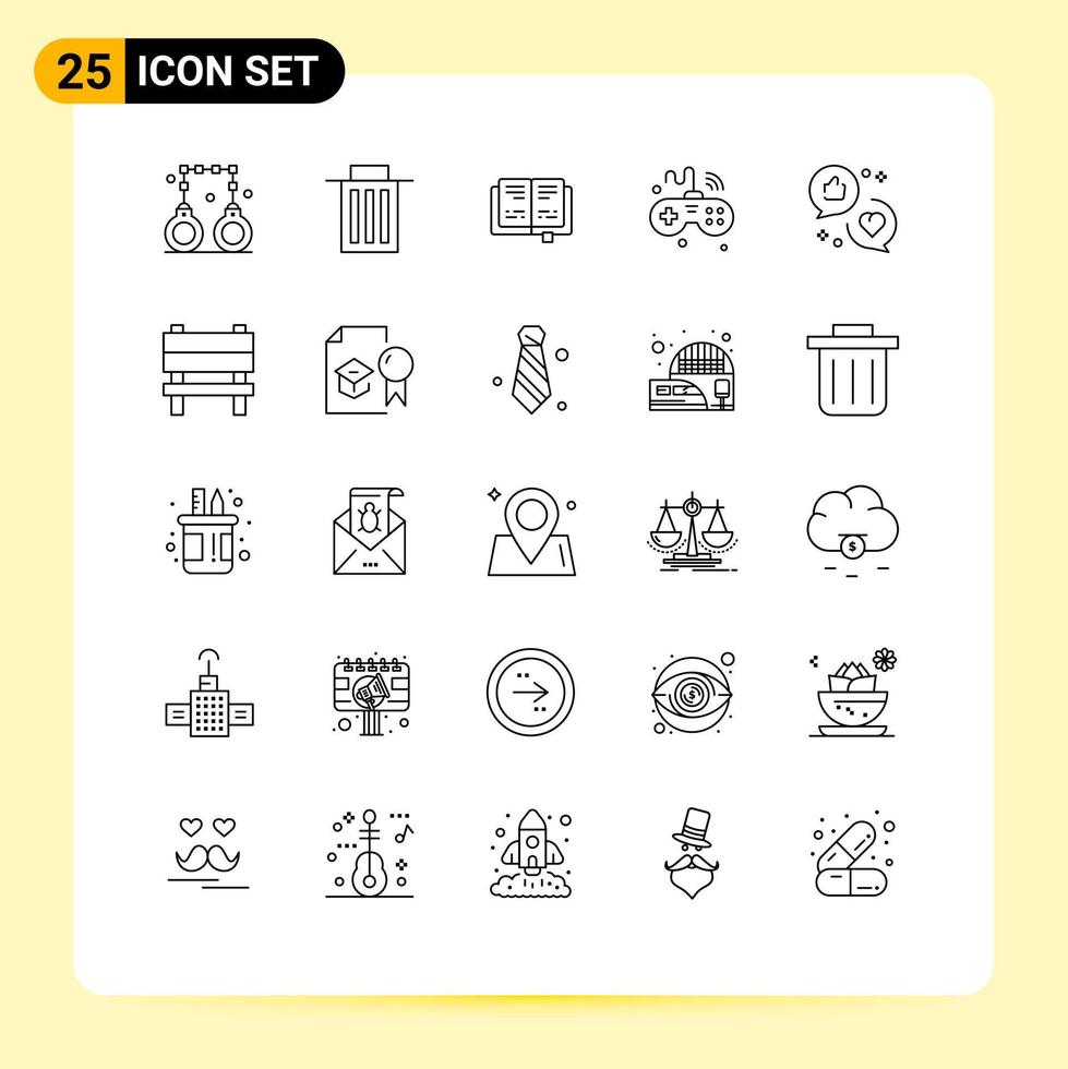 Universal Icon Symbols Group of 25 Modern Lines of communication wifi book things internet Editable Vector Design Elements
