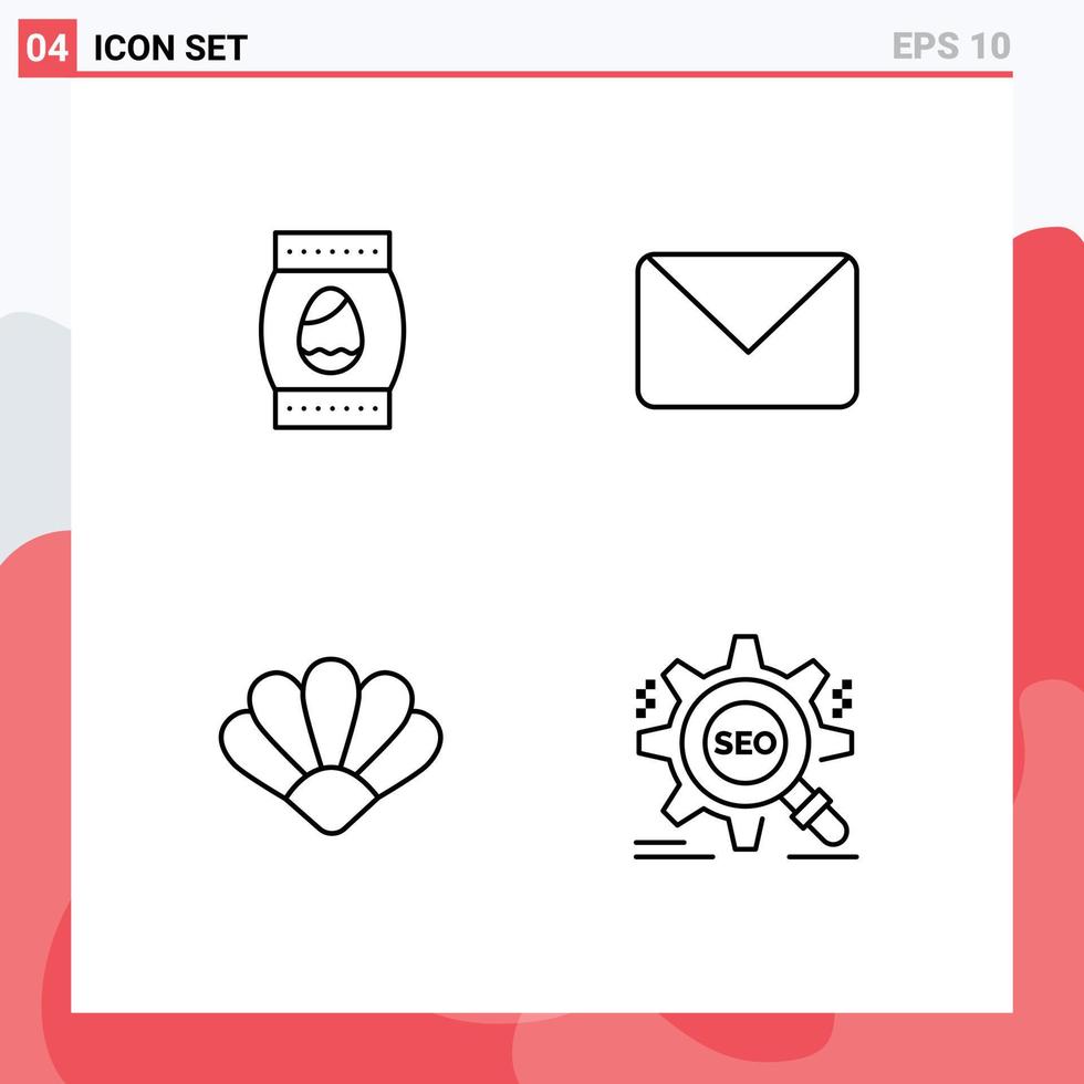 Universal Icon Symbols Group of 4 Modern Filledline Flat Colors of egg coin holiday sms crypto currency Editable Vector Design Elements