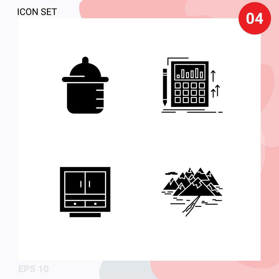 Set of Commercial Solid Glyphs pack for baby business accounting calculation files Editable Vector Design Elements