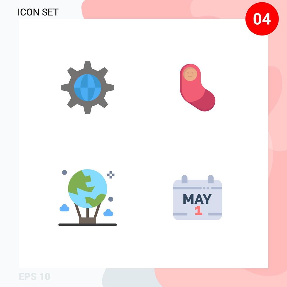 4 paquete de iconos planos de interfaz de usuario de signos y símbolos modernos de seguridad mosca internet recién nacido elementos de diseño vectorial editables internacionales vector