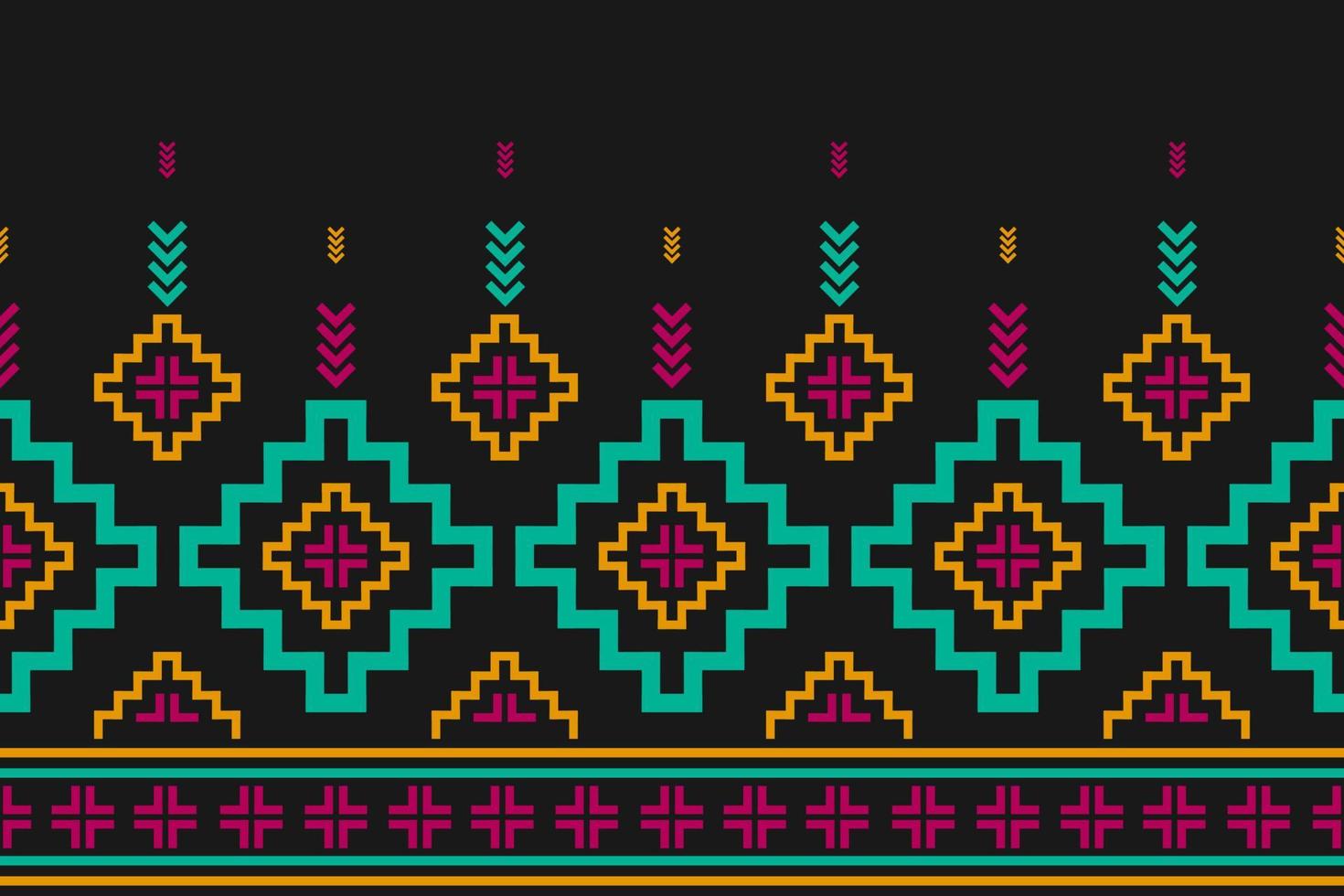 Fabric tribal pattern art. Geometric ethnic seamless pattern traditional. American, Mexican style. vector
