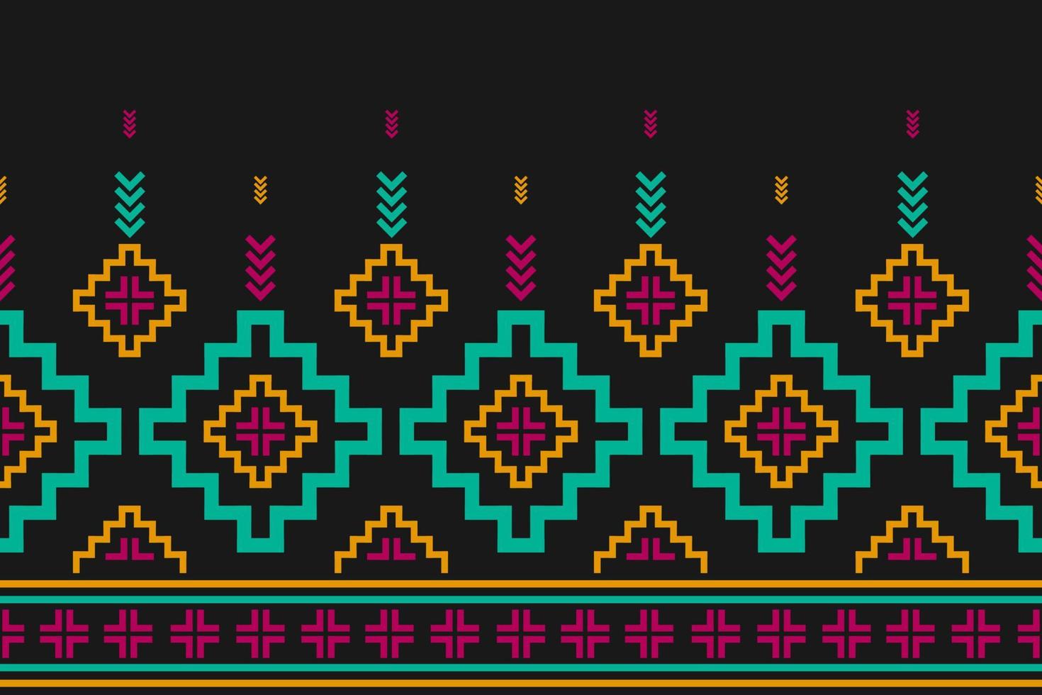 Fabric tribal pattern art. Geometric ethnic seamless pattern traditional. American, Mexican style. vector