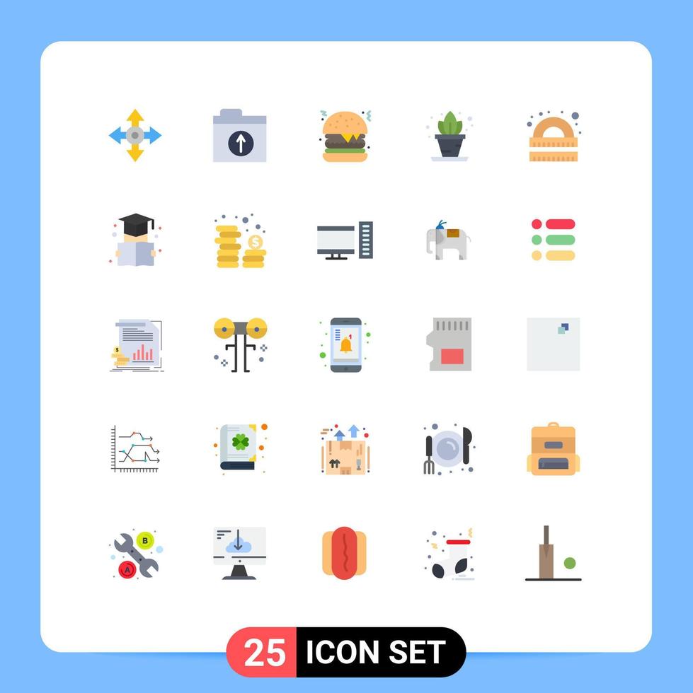 paquete de iconos de vector de stock de 25 signos y símbolos de línea para estudiar el aprendizaje de elementos de diseño de vector editables de estante de geometría de comida rápida