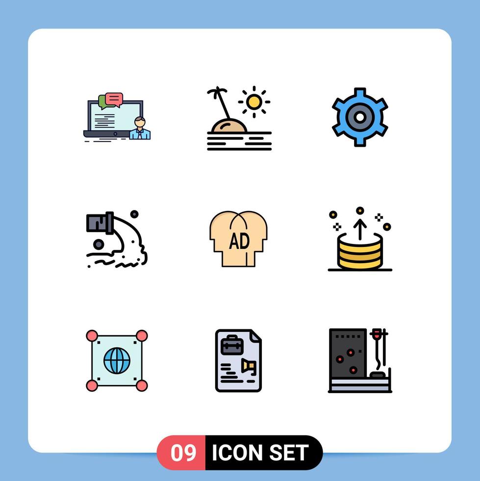 Filledline Flat Color Pack of 9 Universal Symbols of elementary sewage vacation radioactive pipe Editable Vector Design Elements