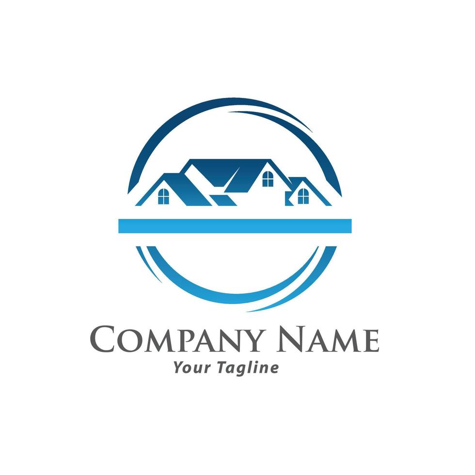 Real estate logo concept illustration,Building logo in classic graphic style vector