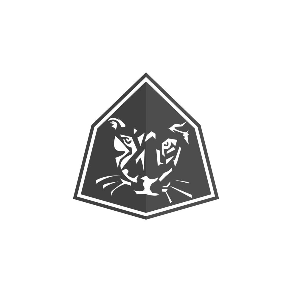 símbolo de mascota de la plantilla del emblema del logotipo del tigre para el diseño de negocios o pantalones. elemento de diseño vintage vectorial. vector