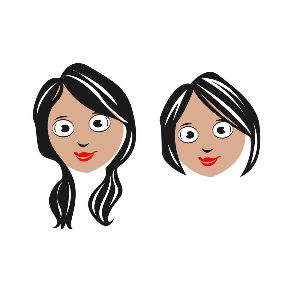 Adorable Girl facial emotions. Girl face with different expressions. Schoolgirl portrait avatars. Variety of emotions vector