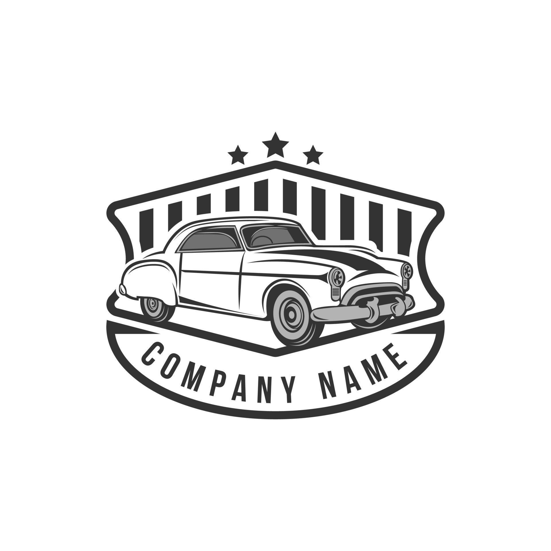 Classic Car template with vintage style, retro car stock illustration ...