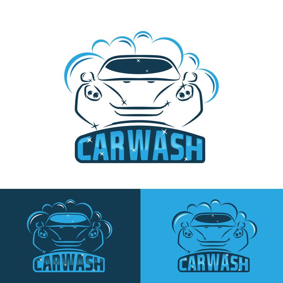 logotipo de lavado de coches, coche de limpieza, diseño de logotipo de vector de lavado y servicio