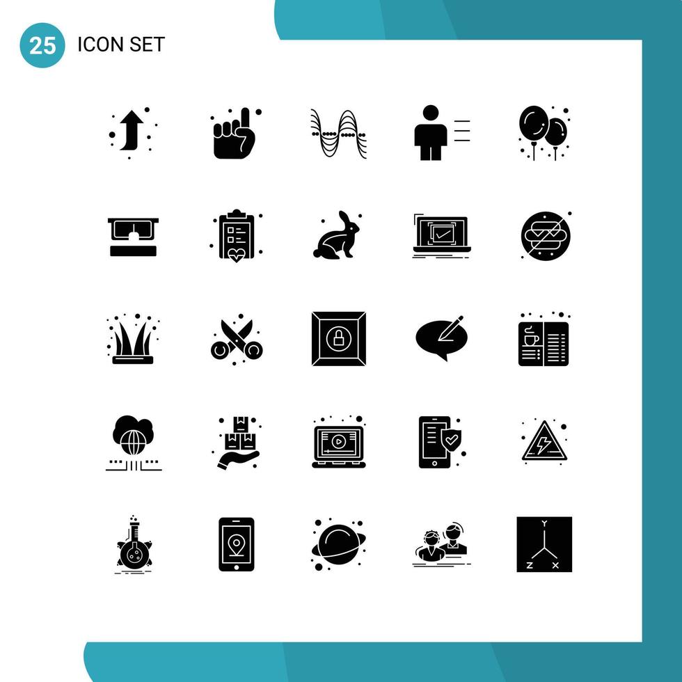 Modern Set of 25 Solid Glyphs Pictograph of baby stuff details hertz body analytics Editable Vector Design Elements