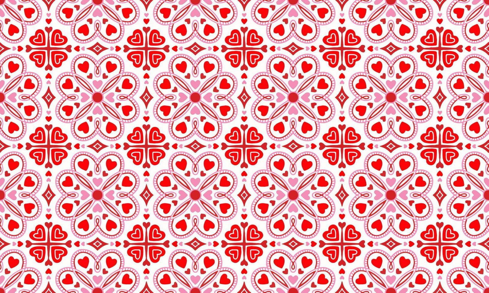 Ethnic Abstract Background cute Valentines Day Love Heart Flower red pink motif geometric tribal folk oriental native pattern traditional design,carpet,wallpaper,clothing,fabric,wrapping,print,vector vector