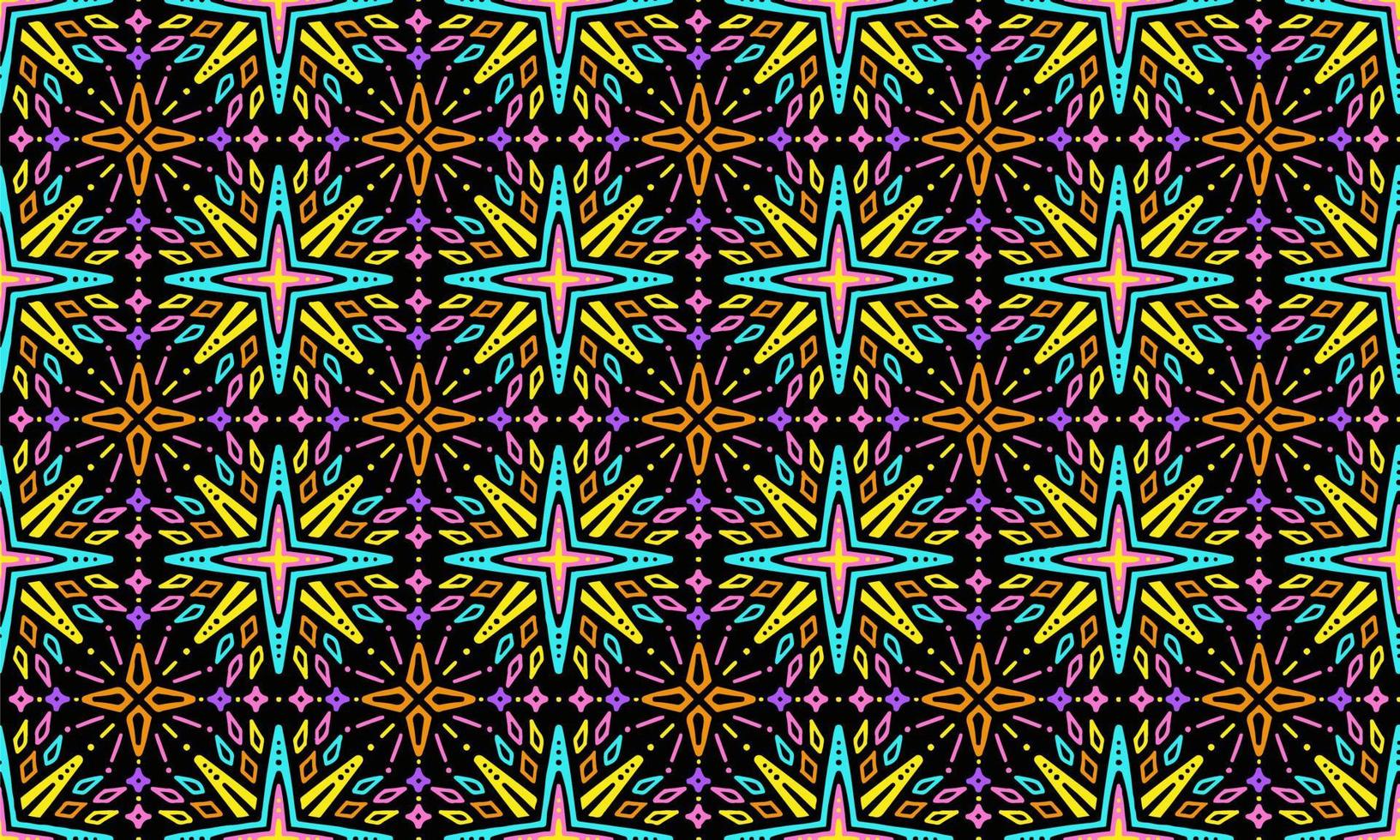 étnico abstracto fondo cuco neón estrella fuegos artificiales chispa geométrico tribal folk motivo oriental indígena modelo tradicional diseño alfombra papel pintado prenda telas envoltorio imprimir batik folk tejer vector