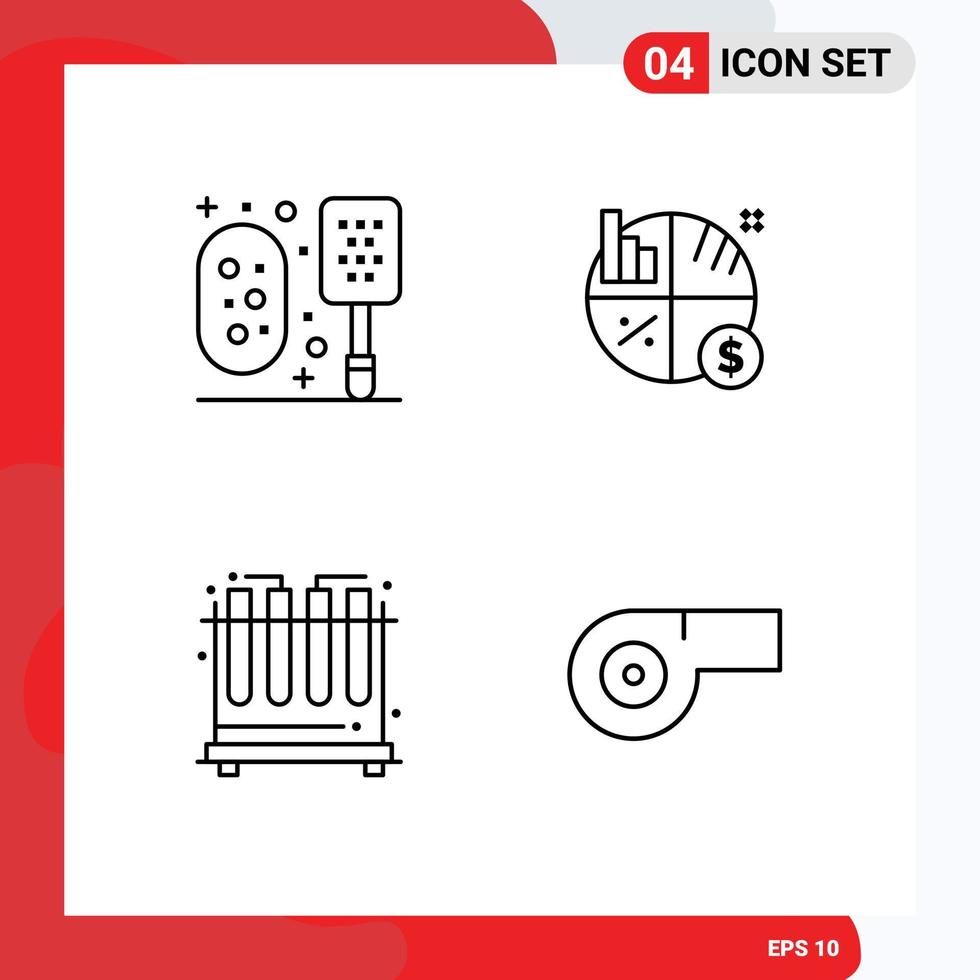 4 iconos creativos signos y símbolos modernos de prueba de baño ducha dinero deporte elementos de diseño vectorial editables vector