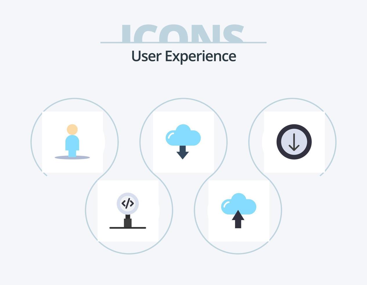 experiencia de usuario paquete de iconos planos 5 diseño de iconos. abajo. descargar. subir. abajo. nube vector