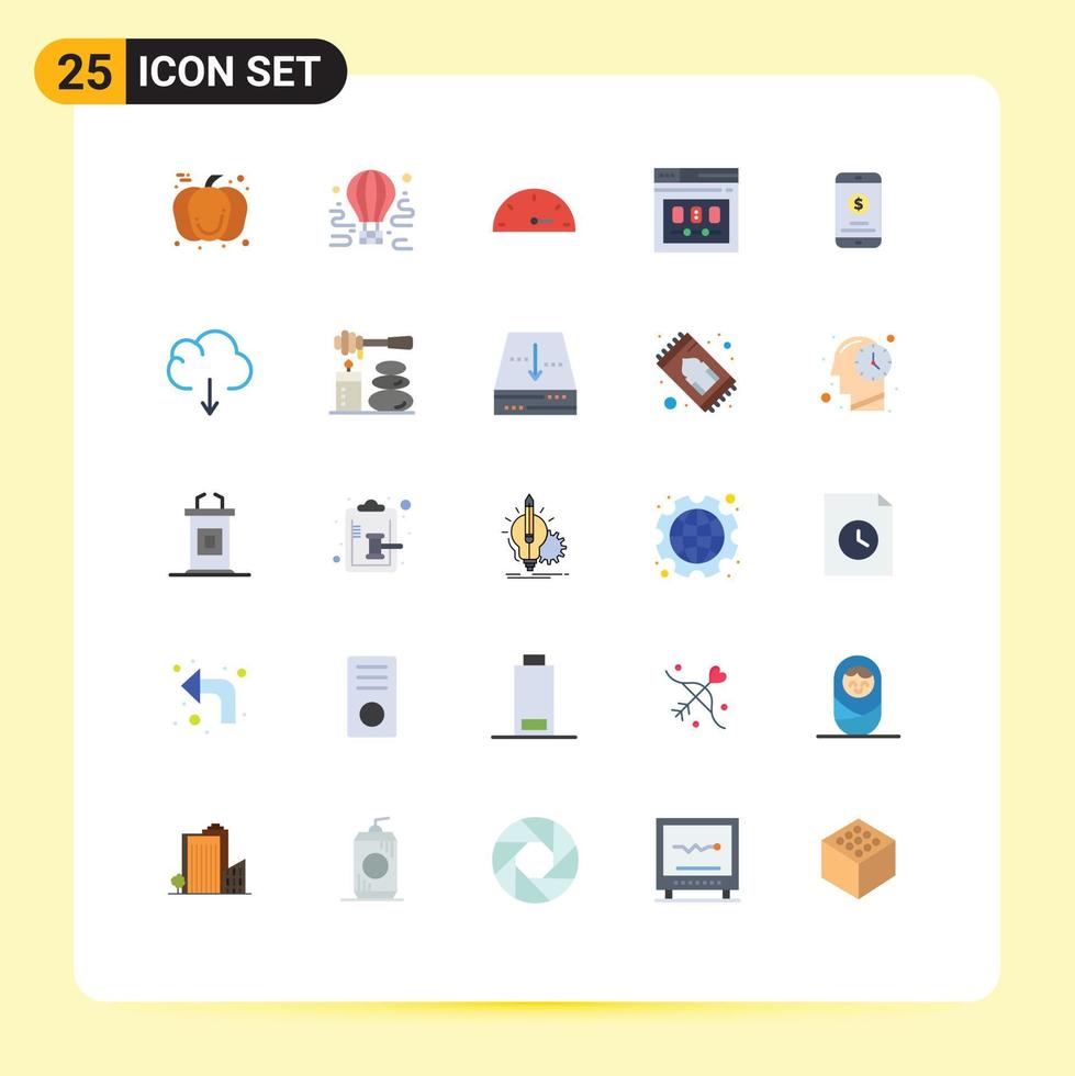 25 iconos creativos signos y símbolos modernos de elementos de diseño de vector editables de navegador de plantilla de globo web móvil