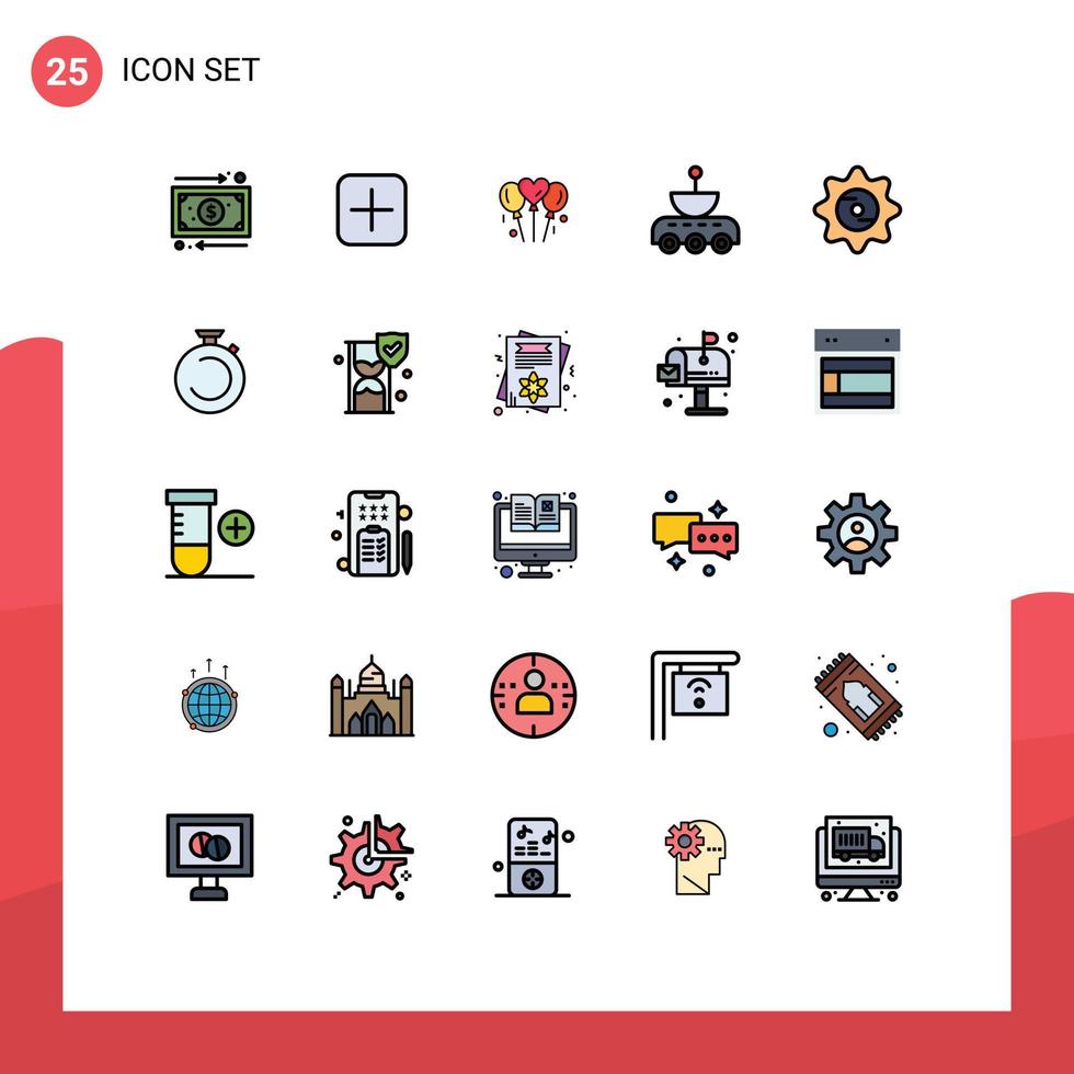Universal Icon Symbols Group of 25 Modern Filled line Flat Colors of bottle signal bloone science car Editable Vector Design Elements