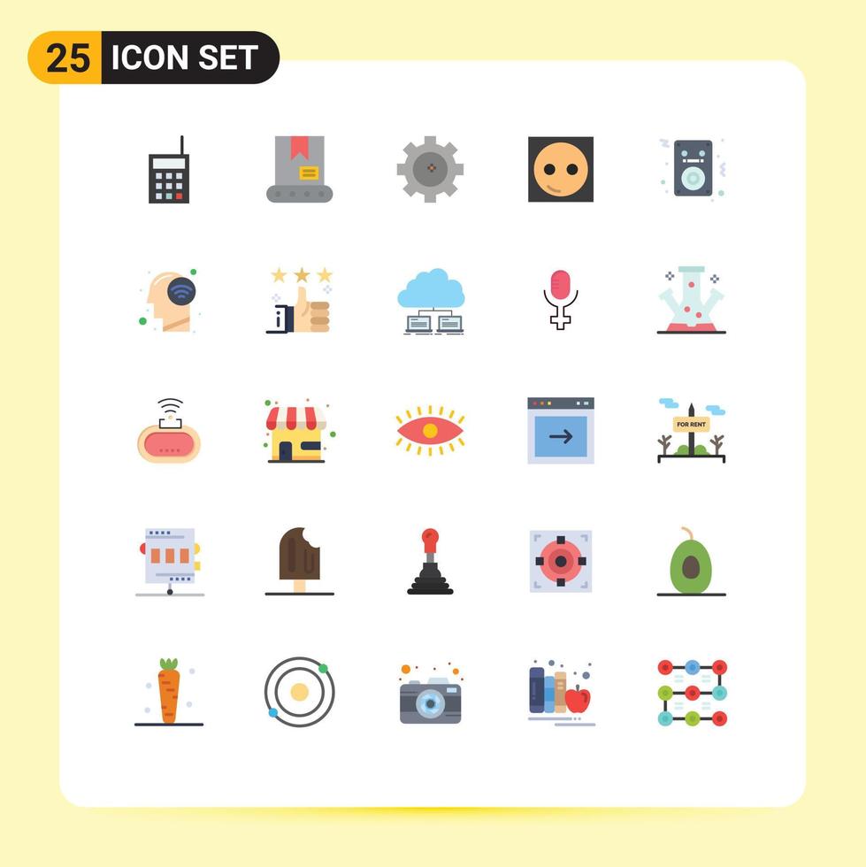 Set of 25 Modern UI Icons Symbols Signs for songs hardware gear equipment electric Editable Vector Design Elements