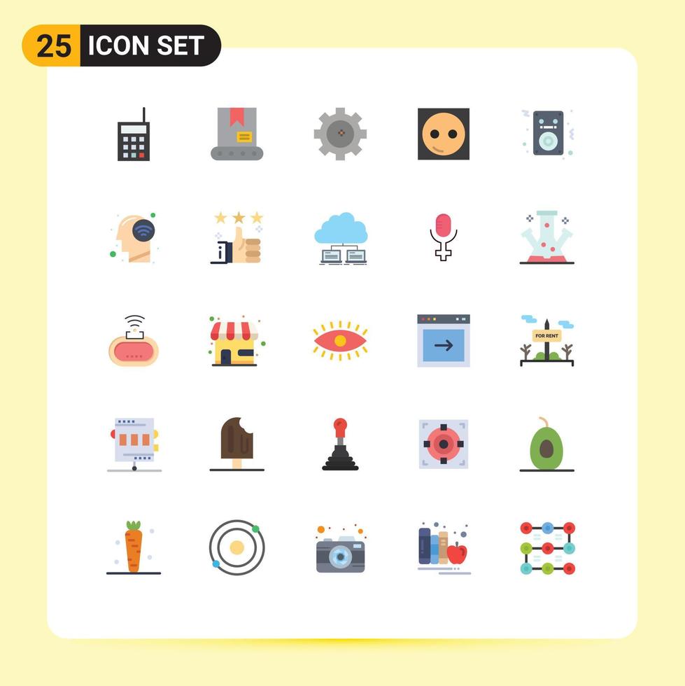 conjunto de 25 iconos de interfaz de usuario modernos símbolos signos para canciones equipo de engranajes de hardware elementos de diseño de vectores editables eléctricos