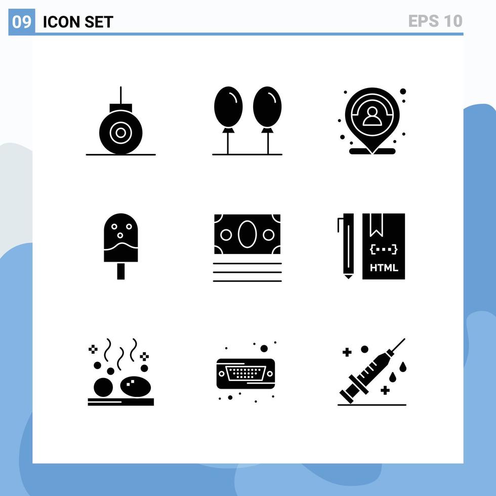 Set of 9 Modern UI Icons Symbols Signs for online ecommerce map kitchen done Editable Vector Design Elements