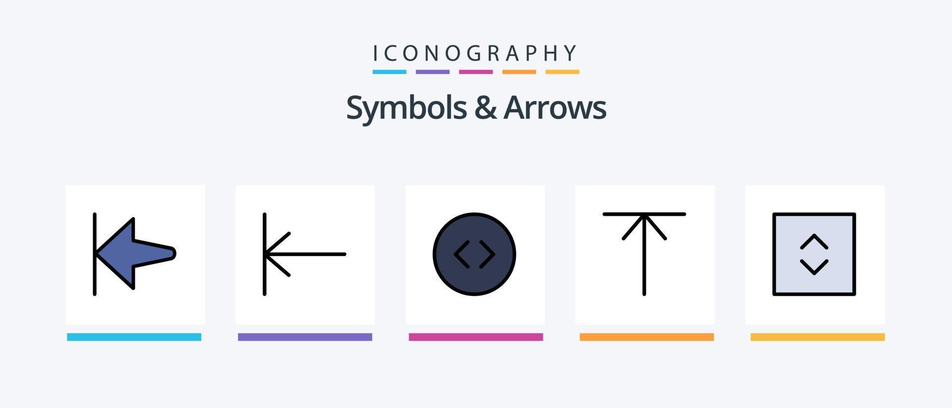 Symbols and Arrows Line Filled 5 Icon Pack Including . arrow. home. Creative Icons Design vector