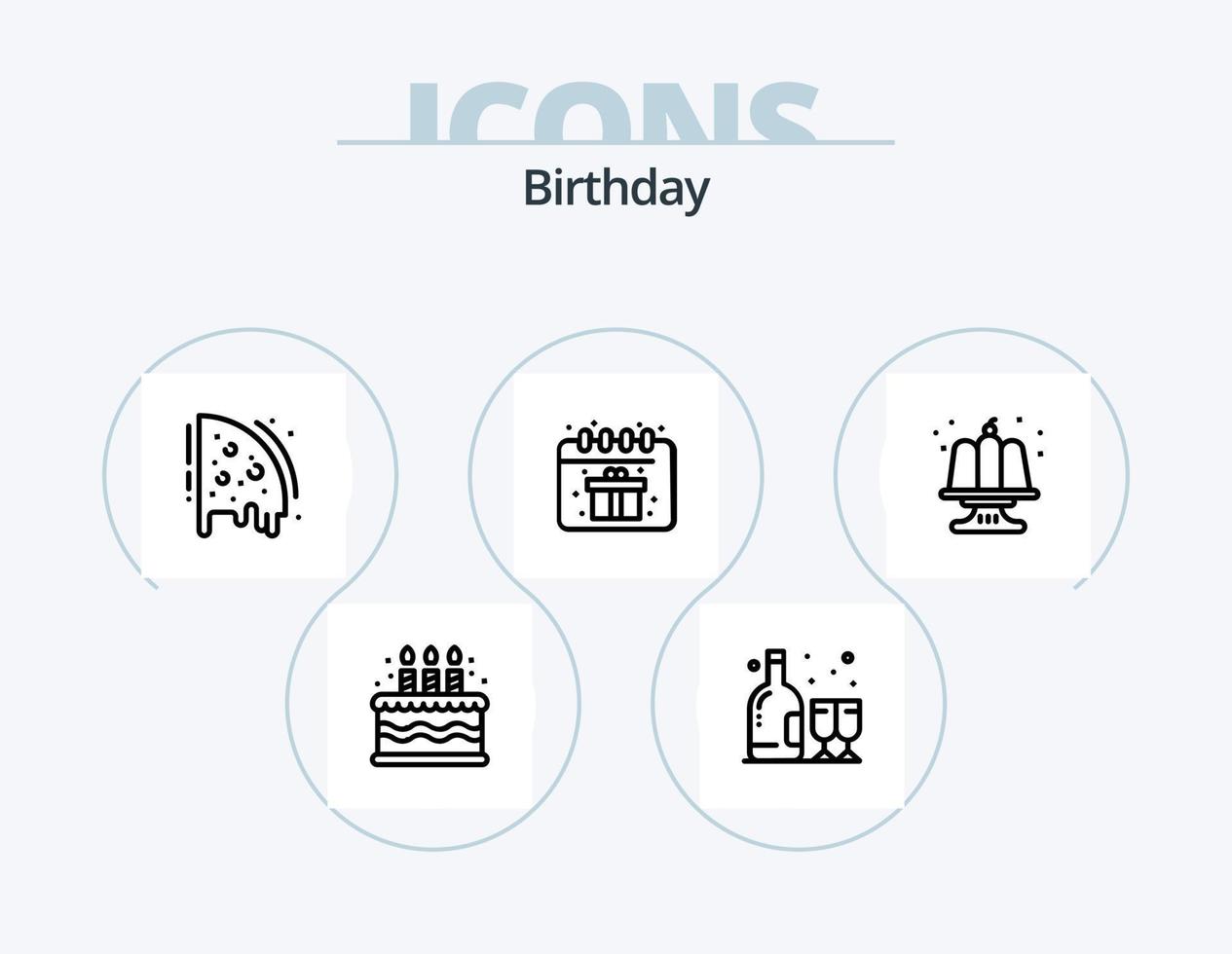 paquete de iconos de línea de cumpleaños 5 diseño de iconos. vaso. cumpleaños. cumpleaños. ubicación. cumpleaños vector