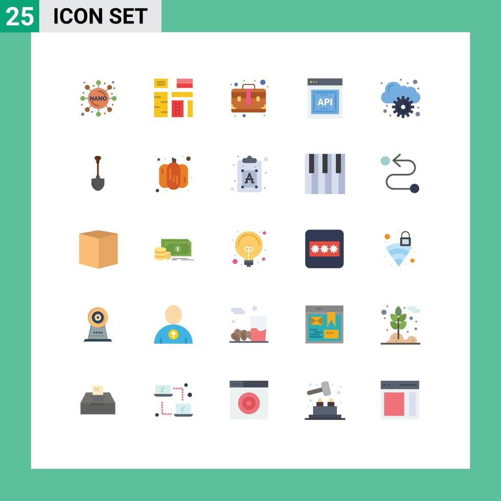 paquete de iconos vectoriales de stock de 25 signos y símbolos de línea para la interfaz del programador de la aplicación de la bolsa de software de computación elementos de diseño vectorial editables api vector