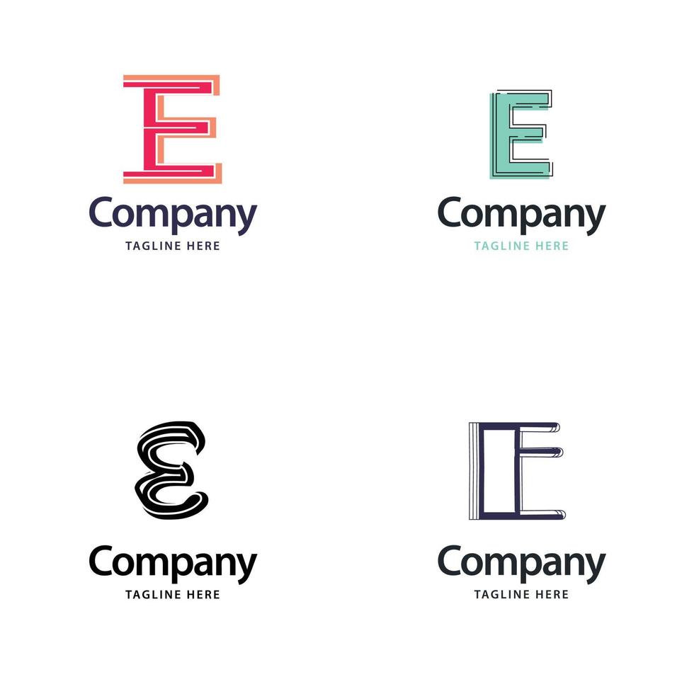 Letter E Big Logo Pack Design Creative Modern logos design for your business vector