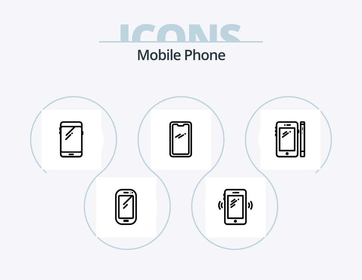 Mobile Phone Line Icon Pack 5 Icon Design. . . charging. samsung. mobile vector