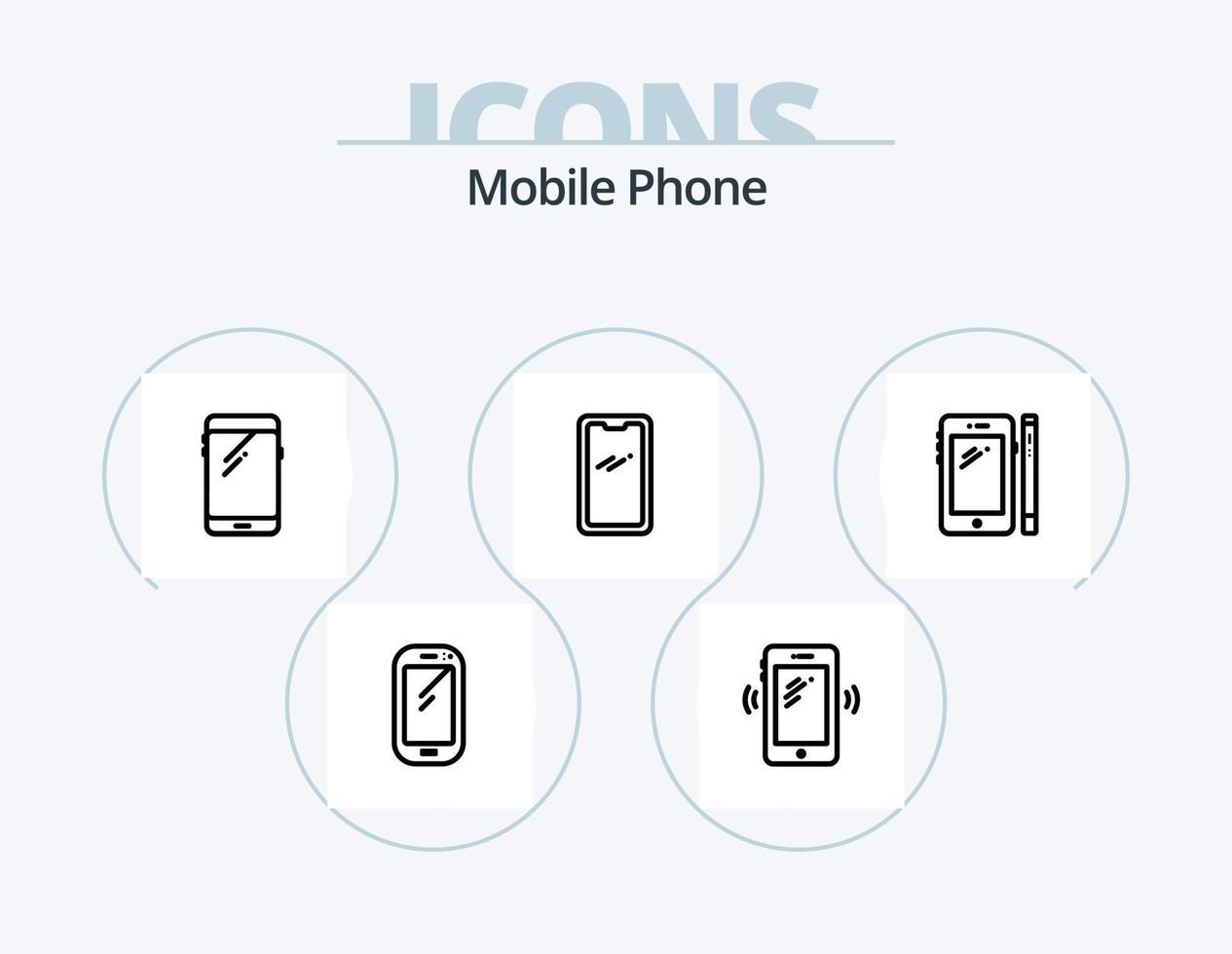 paquete de iconos de línea de teléfono móvil 5 diseño de iconos. . . cargando Samsung. móvil vector