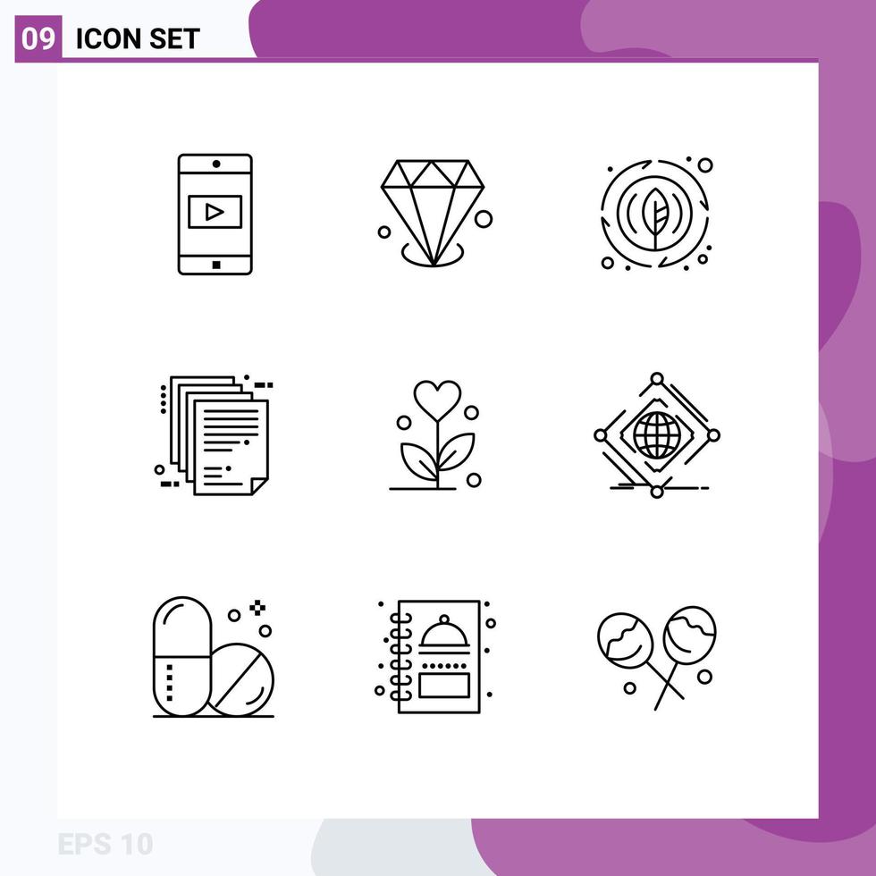 9 Thematic Vector Outlines and Editable Symbols of love file energy enterprise architecture deliverable Editable Vector Design Elements