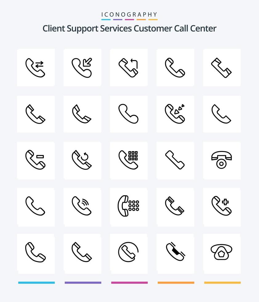 Creative Call 25 OutLine icon pack  Such As call. incoming. phone. call. ring vector