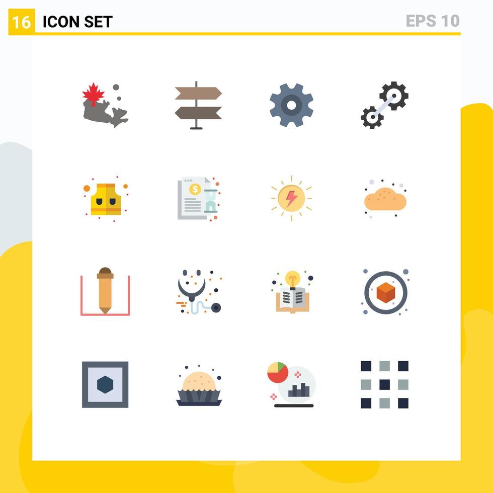 Universal Icon Symbols Group of 16 Modern Flat Colors of contract life setting jacket engineering Editable Pack of Creative Vector Design Elements