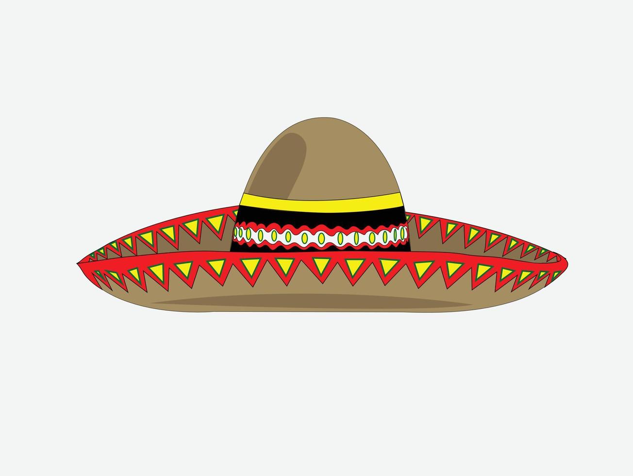 sombrero, sombrero, vector, ilustración, blanco, plano de fondo vector