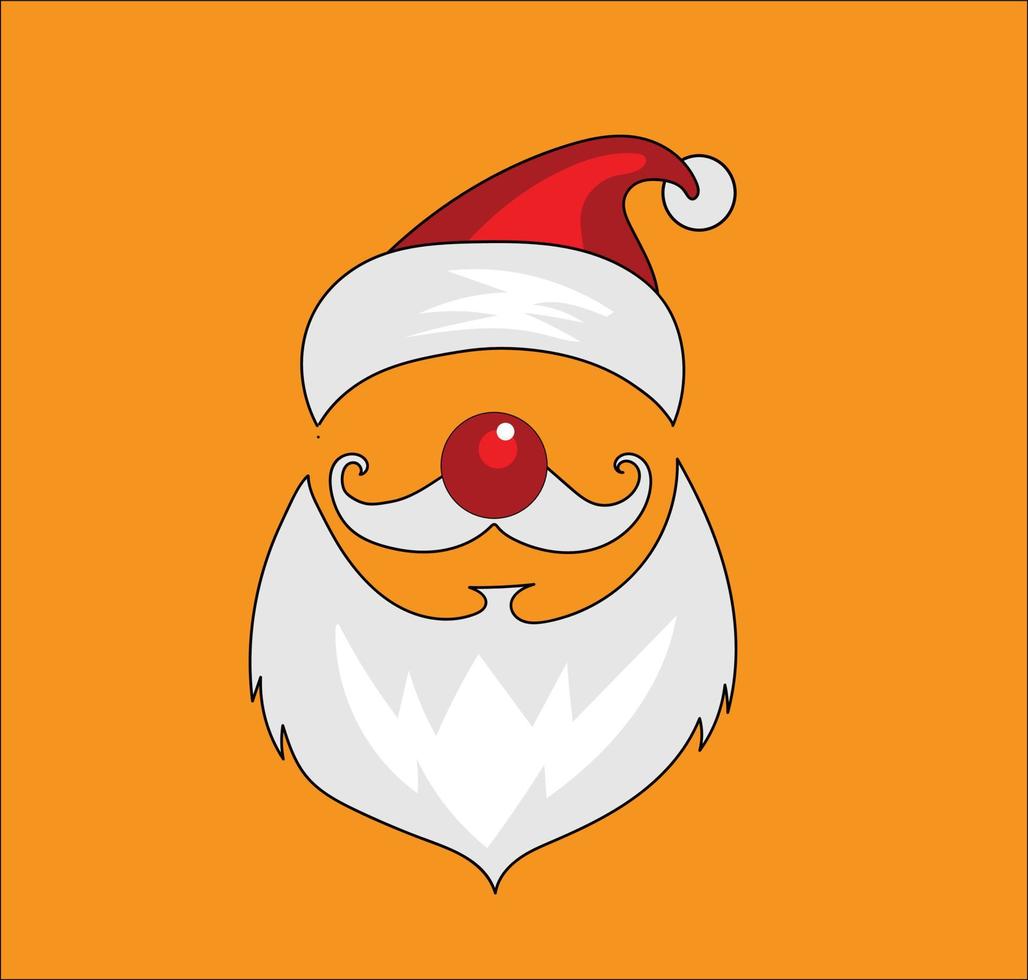 sombrero de santa claus y barba ilustración vectorial vector