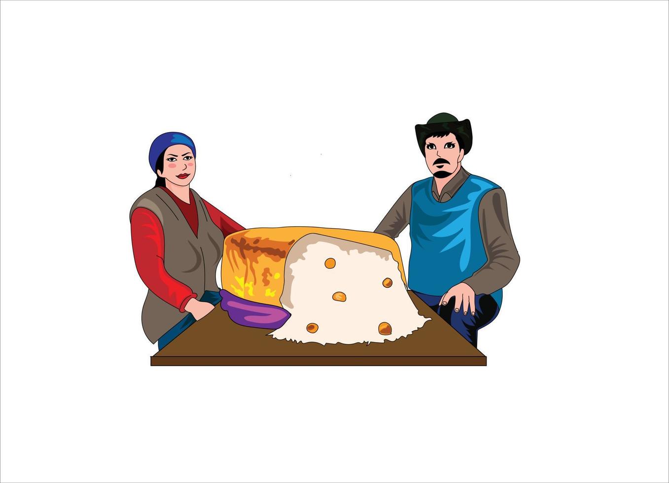 King dish azerbaijan vector illustration
