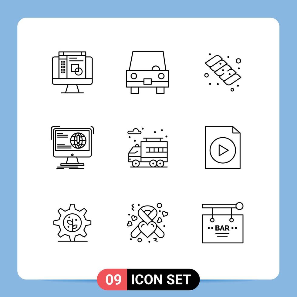 Modern Set of 9 Outlines and symbols such as life web camping website content Editable Vector Design Elements