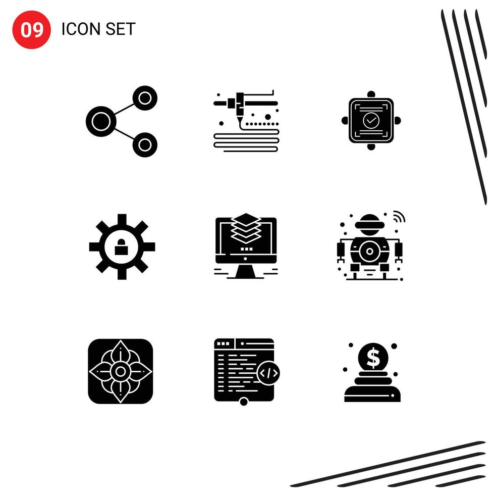 9 Thematic Vector Solid Glyphs and Editable Symbols of file layers report support setting Editable Vector Design Elements