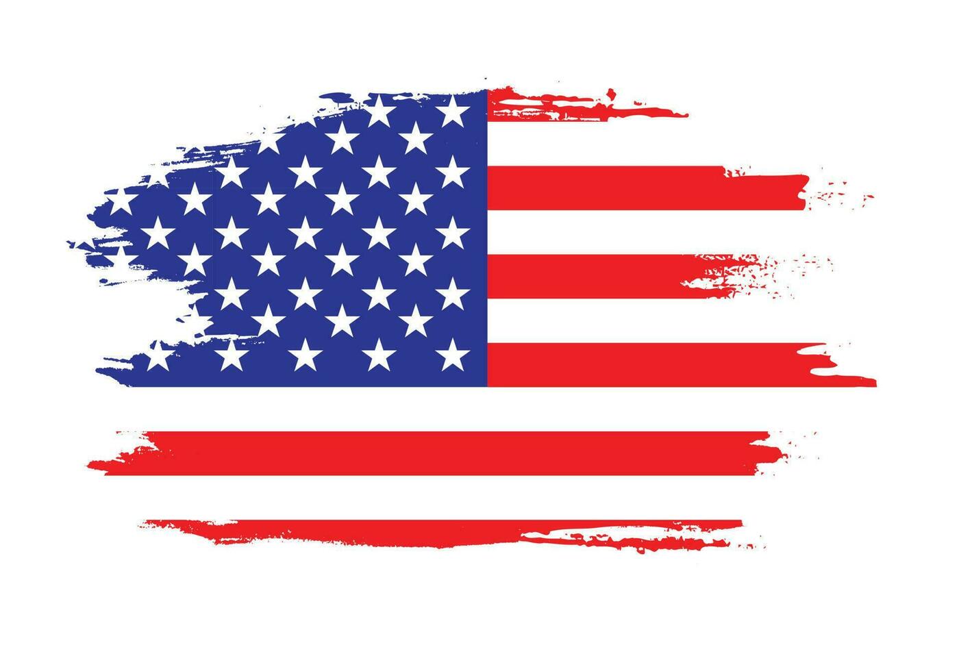 Abstract brush stroke USA flag vector image