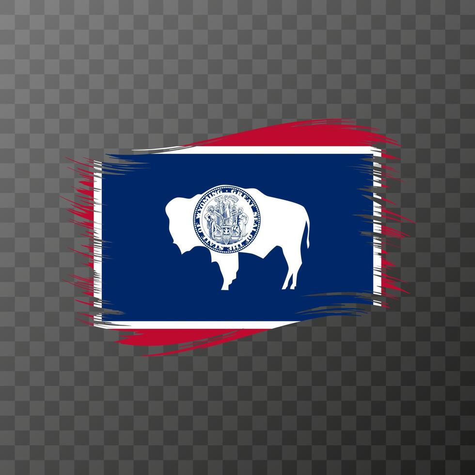 Wyoming state flag in brush style. Vector illustration.