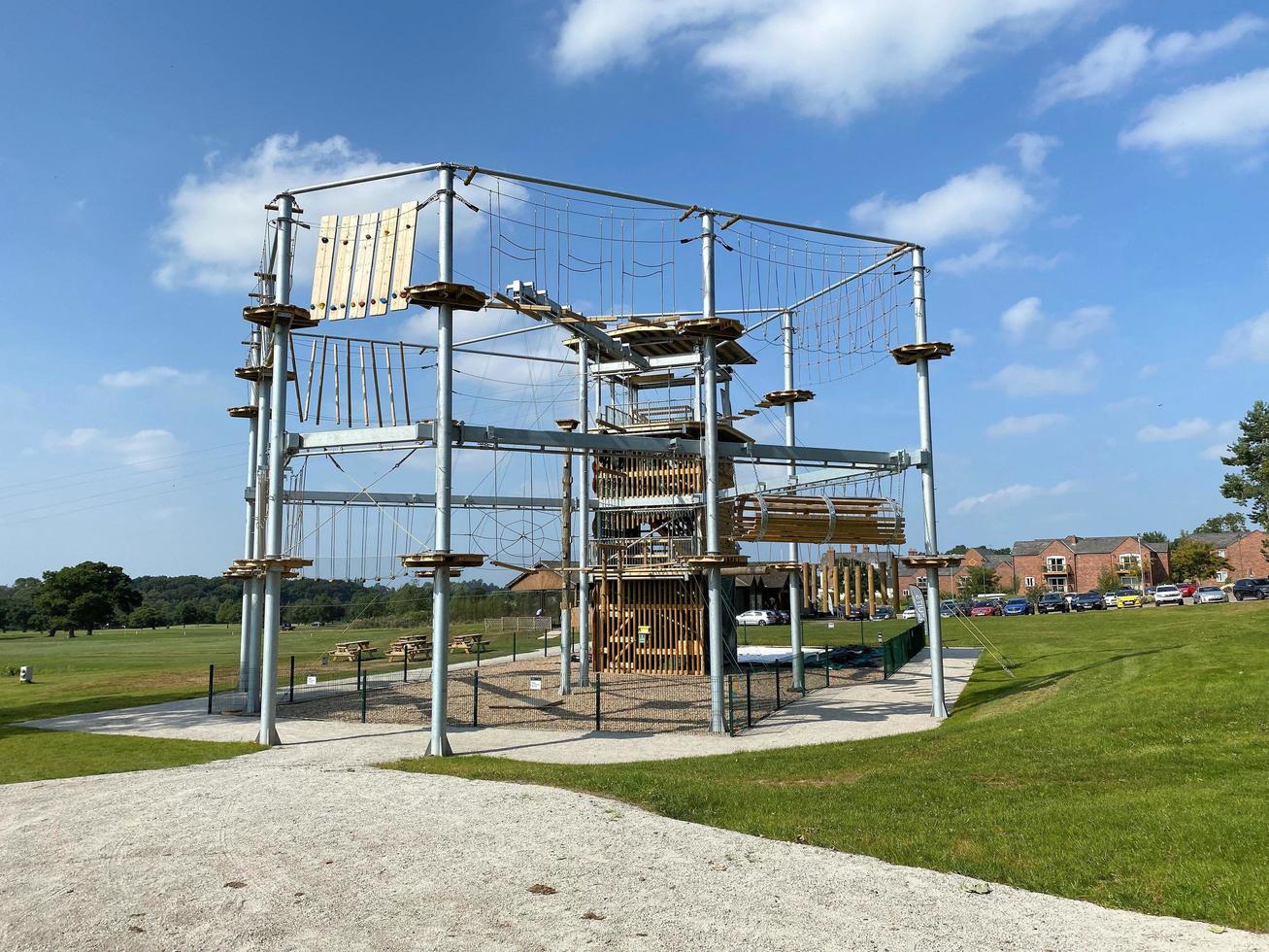 Carden in Cheshire in the UK in 2022. A view of the clibing wall at Carden Park photo