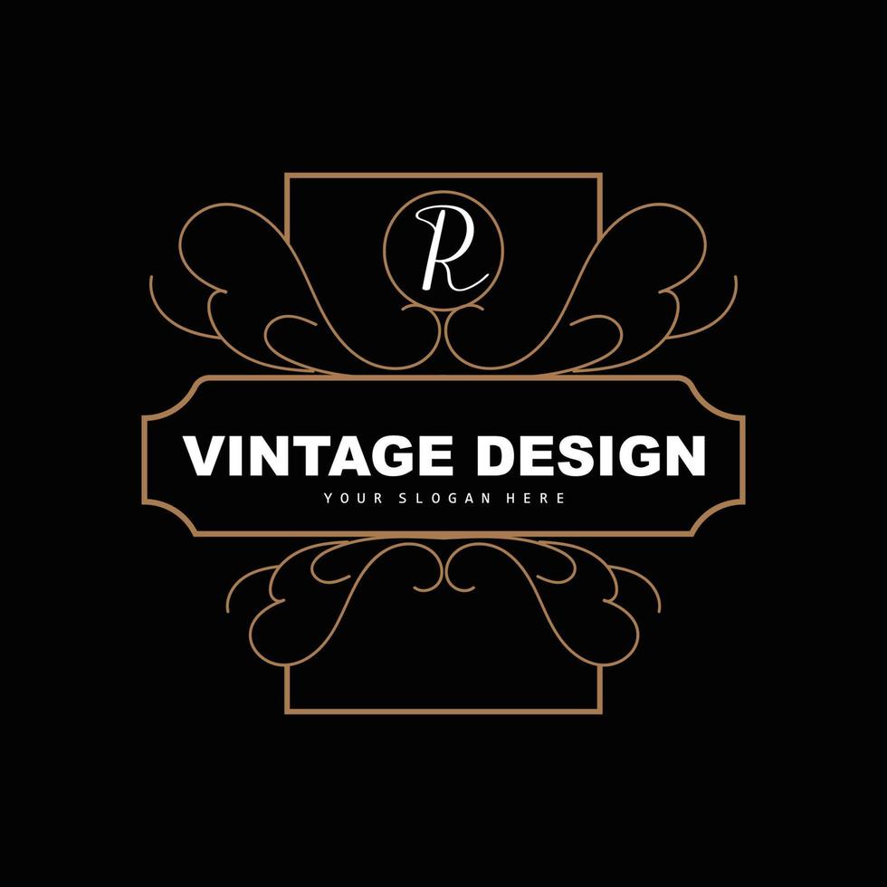 diseño retro vintage, logotipo de adorno vectorial minimalista de lujo, con estilo mandala y batik, ilustración de marca de producto, invitación, banner, moda vector