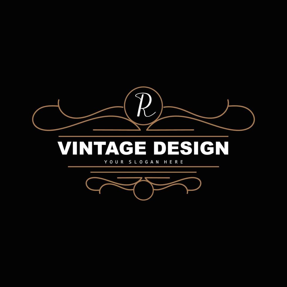 diseño retro vintage, logotipo de adorno vectorial minimalista de lujo, con estilo mandala y batik, ilustración de marca de producto, invitación, banner, moda vector