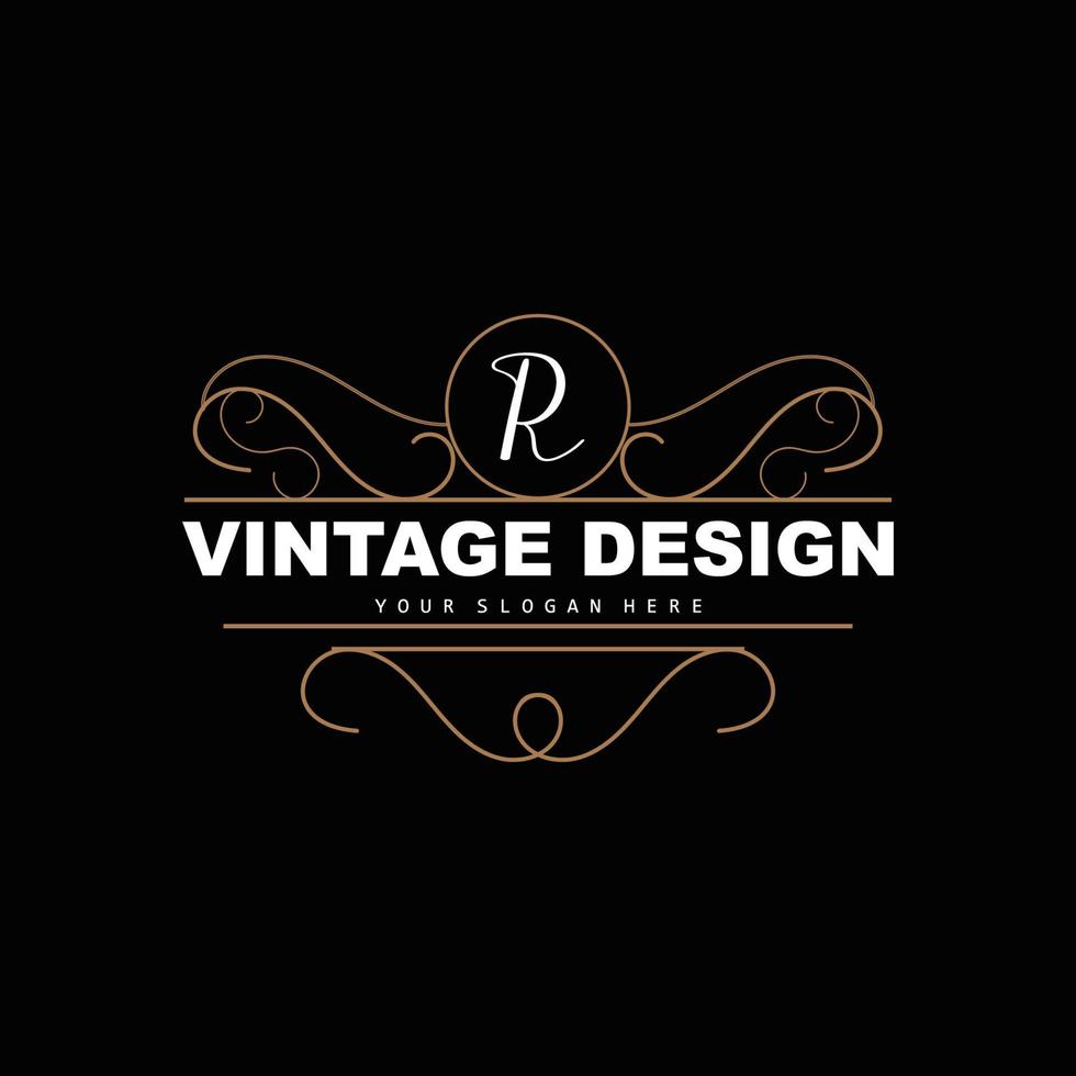 diseño retro vintage, logotipo de adorno vectorial minimalista de lujo, con estilo mandala y batik, ilustración de marca de producto, invitación, banner, moda vector